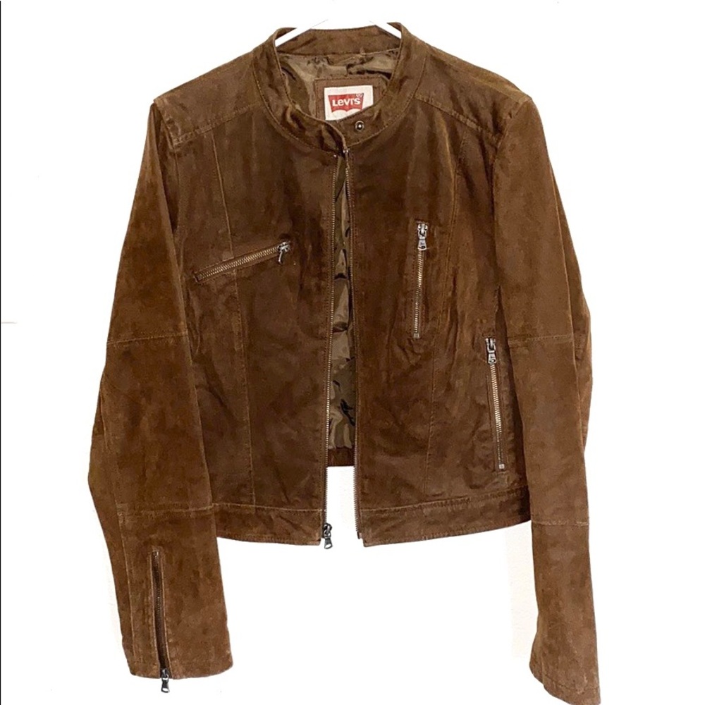 Levi’s Brown Suede Genuine Leather Cropped Jacket